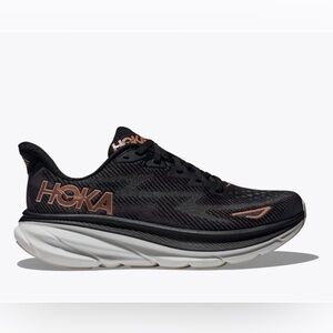 HOKA One One Clifton 9  Black /Copper Running Shoes..Size:8.5